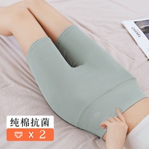 Pure cotton high waist safety pants woman anti-walking light uncurled summer thin no-mark underpants two-in-one hit bottom insurance shorts