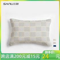 Sanli high-grade European gauze pillow towel cotton double student adult couple universal pair pillow headscarf