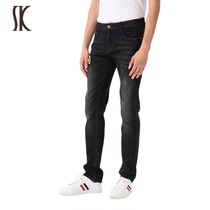 SK Men Sashimi Embroidered Water Jeans 2021 Mens Straight Silo Mid-Waist Black Casual Fall Long Pants