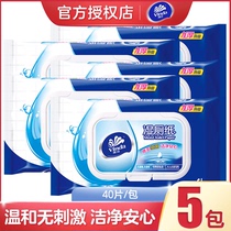 Vinda Wet toilet paper Sanitary wipes Family toilet wet toilet paper Toilet paper removable 5 packs of 200 pieces