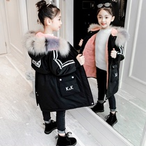 Girls  thickened cotton coat winter 2020 new big virgin girls childrens plus velvet quilted jacket Western style ten-year-old Parker cotton suit