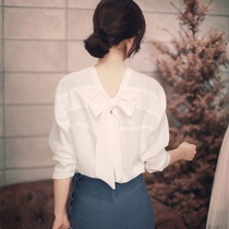 Tide card Korean version white shirt woman 2022 spring and summer new loose long sleeve shirt design feeling small crowd foreign air blouse