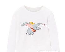 F3DC94713 minipeace Little Taiping bird boy clothing 19 winter new baby boy white small flying elephant round neck T-shirt