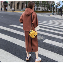  Large size womens clothing fat mm200 pounds net red Western style dress thin suit Autumn womens casual skirt two pieces