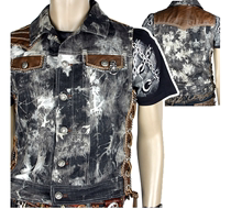 New personality embroidery camouflage skeleton cowboy Harley Indian Knight locomotive vest man slim