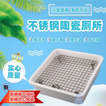 Golden bear toilet Ceramic Golden bear urinal Pet Chinchilla square toilet Ceramic anti-bite tipping stainless steel bottom