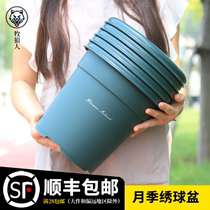 Second generation Qingshan pot thickened resin plastic gallon pot Moon season green dill pot indoor fleshy root control breathable flower pot