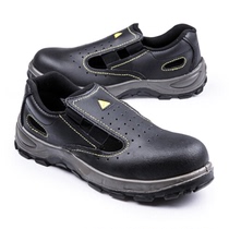 Delta cowhide labor insurance safety sandals anti-smashing anti-static safety shoes double density PU injection sole