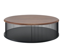 Nordic loft retro iron tea table modern simple living room round tea table solid wood small household tea table