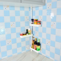 Kitchen household corner adjustable floor scalable adjustment free punch multi-functional top-sky shelf