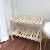 ins simple bedside table solid wood Nordic bedroom jewelry ribs storage shelf floor floating window storage rack table