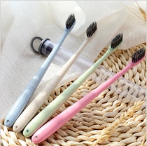 Wheat straw childrens toothbrush soft hair adult creative home couple bamboo charcoal small head super soft medium capillary hair