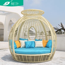Outdoor pavilion outdoor bed villa courtyard leisure pavilion balcony vine aluminum alloy pavilion