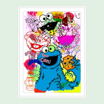 Judas Arletta JudasArrieta Sesame Street Sweet Cake Monster limited trend print tape mounted