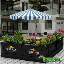 Wrought outdoor flower stand ground creative planting flower trough coffee restaurant partition fence shopping mall outside the flower box customization
