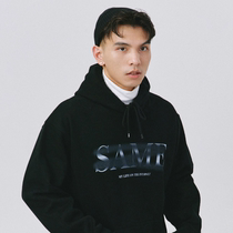 SAMESAME21AW graffiti plus velvet heavy new sweater men hooded loose niche hip hop warm coat tide