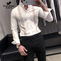 Fugui bird shirt male long sleeve Korean version Trend handsome mens clothing 2021 spring new 100 hitch casual fashion shirt