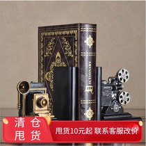 Creative book leaning on the bookcase bookcase book room European-style swing piece retro book blocking American home decoration book stand handicraft