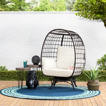 Outdoor rotating chair photographer double rattan chair garden waterproof sunscreen leisure rattan sun room lazy bird nest chair