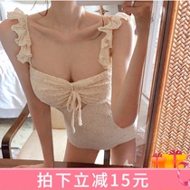 South Korea 2021 new swimsuit womens small breasts for slim foam hot springs conservative big code conjoined swimwear