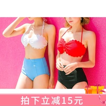 2021 New Japanese bikini split swimsuit women high waist breifs slim soak hot spring swimwear ins