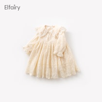 Elfairy children lace dress baby age gown for spring and autumn baby princess dress girl with dress spring dress