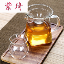 Glass fair cup Tea leak one-piece set thickened heat-resistant male cup Filter tea separator Tea ceremony accessories Gongdao cup