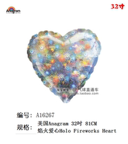American imported aluminum foil 32-inch fireworks love heart-shaped wedding wedding wedding room adult decoration supplies aluminum film balloon
