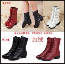 Rain night square dance sailor dance boots Hollow sailor dance shoes Single boots Cotton boots Hollow boots A