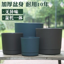 Straight tube Anthony flower pot clearance thickened resin imitation ceramic balcony large green lotus plastic pot manufacturer direct sales