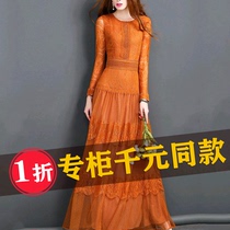 High-end luxury big-name mesh dress 2022 spring new beautiful womens real silk mulberry silk dress