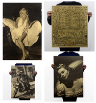 Large size Audrey Hepburn nostalgia vinytro kraft Poster Poster Painting with Poster Hanging for Decorative Pendant