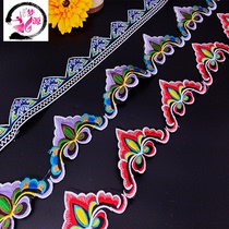 Triangle ethnic embroidery lace machine embroidery embroidery embroidery embroidery strip long strip embroidery belt adhesive can be ironed