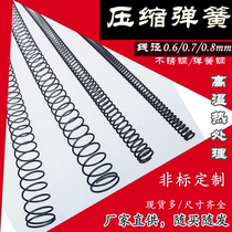 Spring steel wire 0 6 wire diameter 0 7 small 0 8y spiral spring steel stainless steel pressure compression elongated long bullet yellow