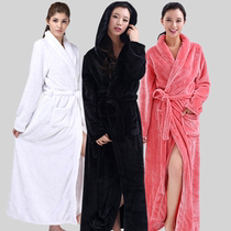 Japanese Flannel Couple Sleeping Robes Women Long style Autumn Winter Thickened warm Lions pyjamas pyjamas Coral Suede Mens Bathrobe