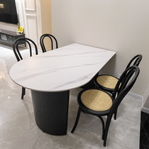 Italian minimalist rock board dining table and chair combination modern simple home Nordic light luxury small apartment rectangular dining table