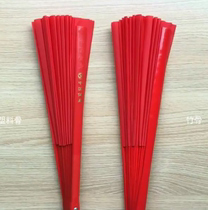 Martial arts practice Morning exercise performance Red yellow red bamboo bone Tai Chi Kung fu chic color sound fan fan Mulan fan fan fan fan fan fan fan