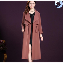  Korean temperament fashion age reduction thin windbreaker jacket 2020 autumn new large size womens medium long windbreaker