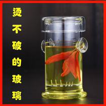 Heat-resistant glass black tea tea set Complete set of white beads glass binaural cups pots flowers and plants glass tea maker