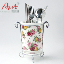 Arst YChengde C Type Chopstick Cylinder Chopstick Cage Porcelain Chopstick Case Inserted Chopstick Holder Fashion Chopstick Spoon Cylinder Chopstick Holder