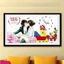 2021 New Cross Stitch clock character couple living room thread embroidery handmade romantic love bedroom simple and warm