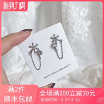 Personality Flow Su Snowflake Earbuds 925 Pure Silver Plated Platinum Short DELICATE EARRINGS PERSONALITY ANTI-ALLERGY EAR SPIKES