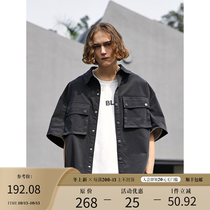 BONELESS nylon pocket shirt coat Tide brand street loose shirt coat wild men