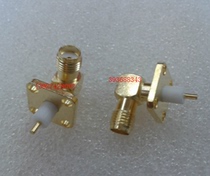 Connector SMA female head elbow with square plate single foot RF connector external thread inner hole can be fixed