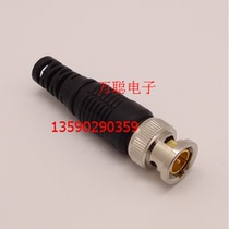 BNC straight glue Q9 straight glue plastic tail pipe BNC six-slot gold-plated solder-free black glue BNC high-grade BNC