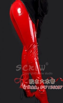  2017 red Latex Beauty Body Long Pants Lady Plastic Body Latex Pants cd Changed Dress Latex Tight Fit Pants