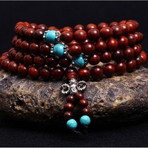 Red acid branch 108 beads rosary bracelet similar to lobular red sandalwood Laos red acid branch mahogany bracelet