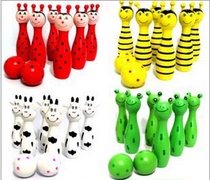 Parent-child Interactive Toys Children Wooden Cartoon Animal Bowling Babies Early Education Puzzle Toys