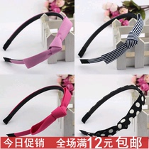 2019 Navy wind hair hoop College limelight hoop bow wave dot stripe toothed fine hair card Korean version of the hair ornaments simple