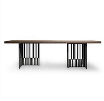 LOFT American country industrial style retro solid wood table designer desk iron Workbench conference table